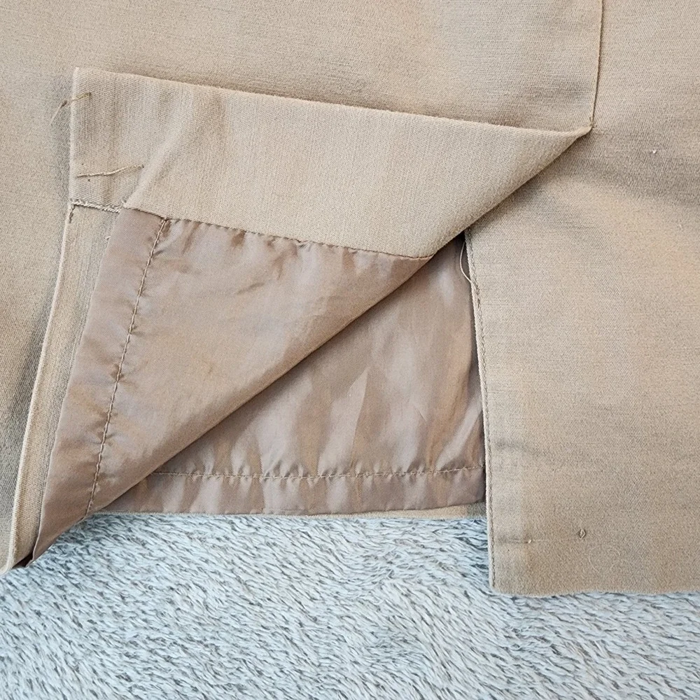 Worthington Skirt Womens 12 Tan Khaki Cotton Blend Lined Utility Pocket Pencil